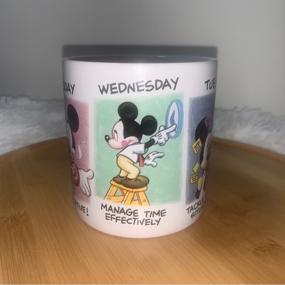 MICKEY MOUSE Monday To Friday Working Coffee Mug Cup - Picture 3 of 5